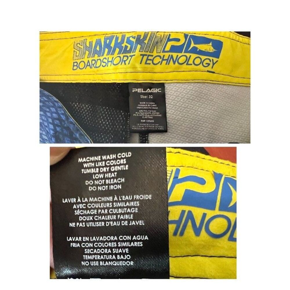 Pelagic Blue Psycho Dorado Stretch Sharkskin Boardshort  Size 32  Swim Trunk - Picture 9 of 13